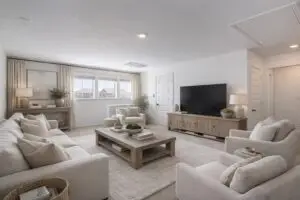 Upstairs living room staged